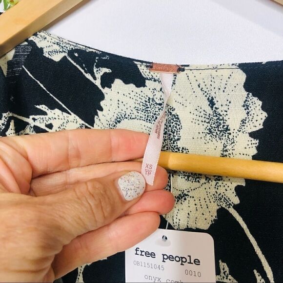 Free People French Quarter Floral Black Wrap Dress - Picture 5 of 15